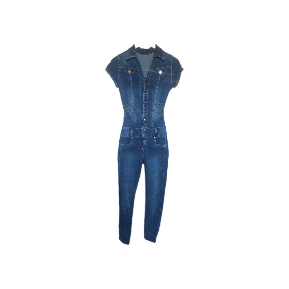 Conection Denim Jumpsuit Pure Y2K Style! size 9 ultra-stretch butterfly